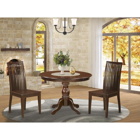 East West Furniture 3 Piece Hartland Dining Set - Mahogany HBIP3-MAH-W